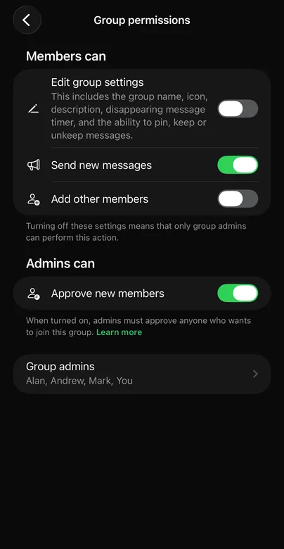 Group permissions